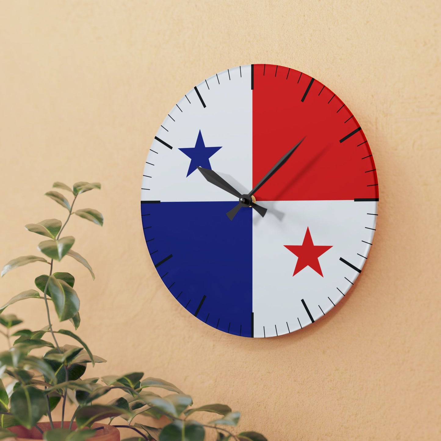 Panama Flag Acrylic Wall Clock