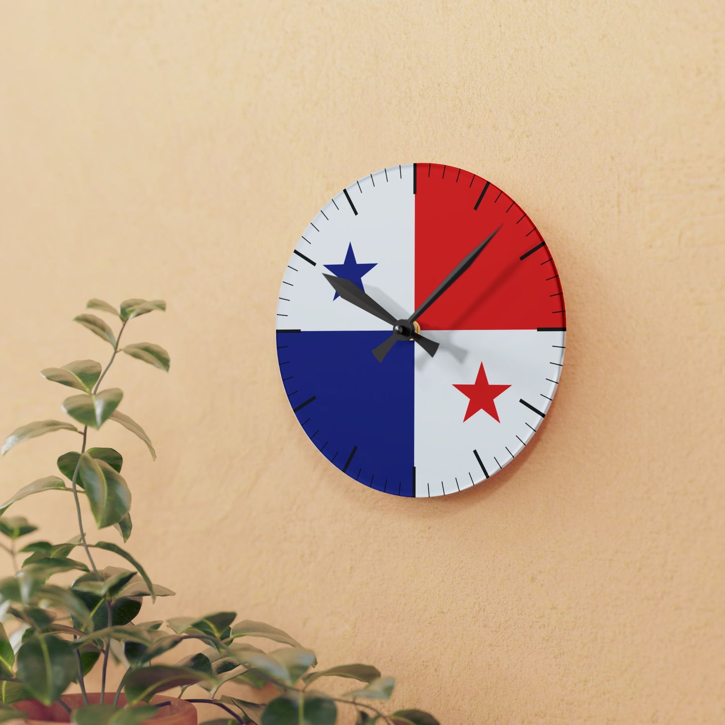 Panama Flag Acrylic Wall Clock