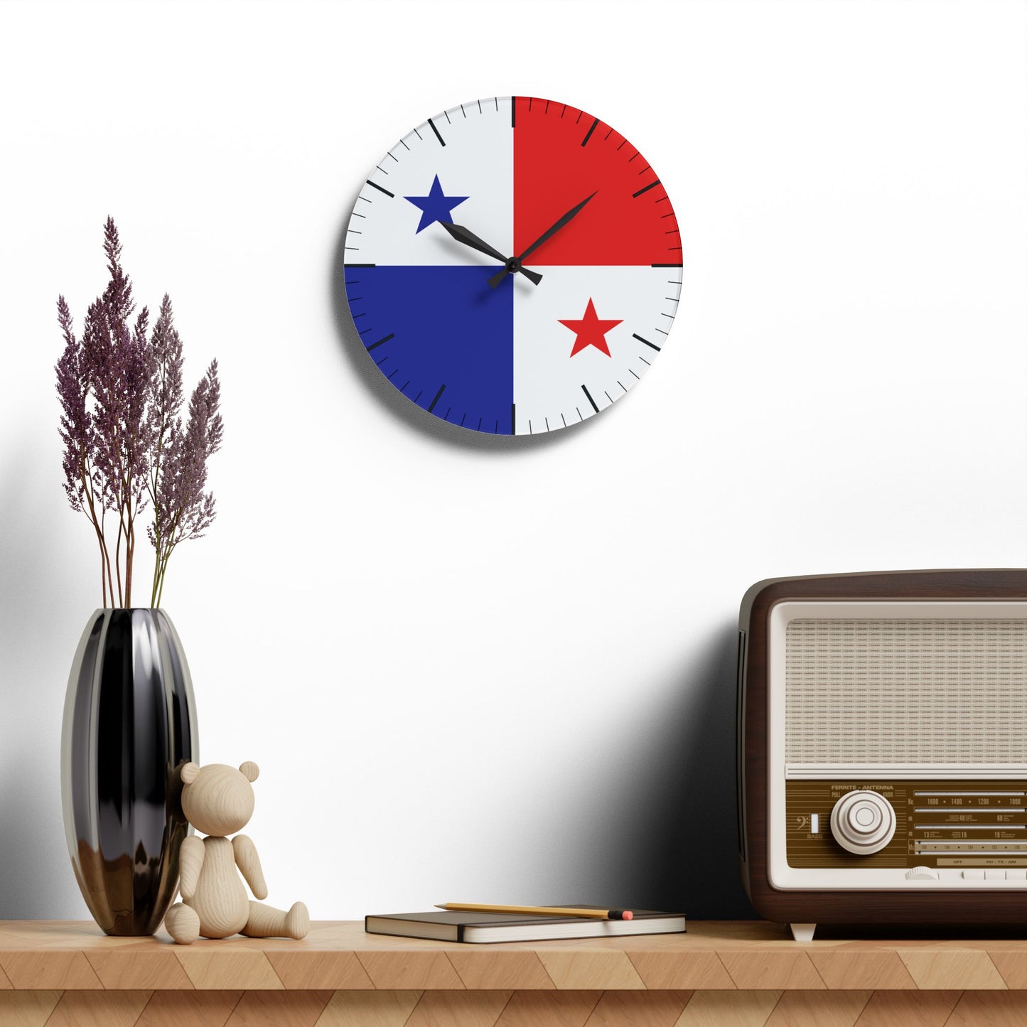 Panama Flag Acrylic Wall Clock