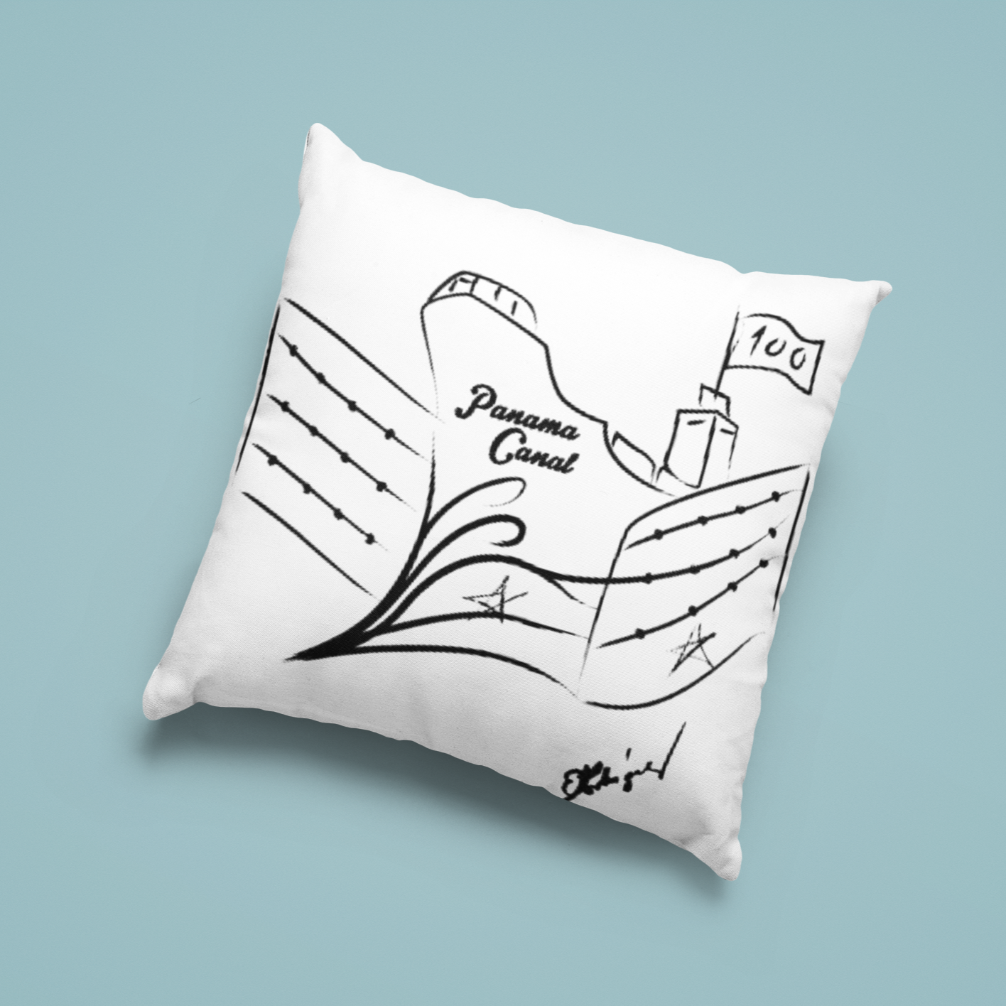 Panama Canal 100 Years Anniversary Premium Pillow Cover