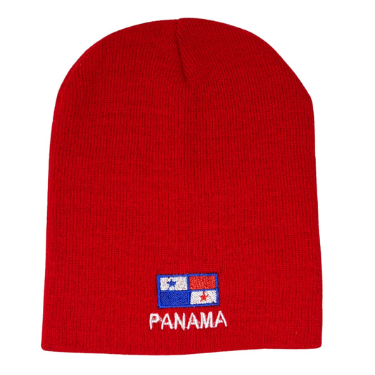 PANAMA BEANIE KNIT CAP WITH PANAMANIAN FLAG