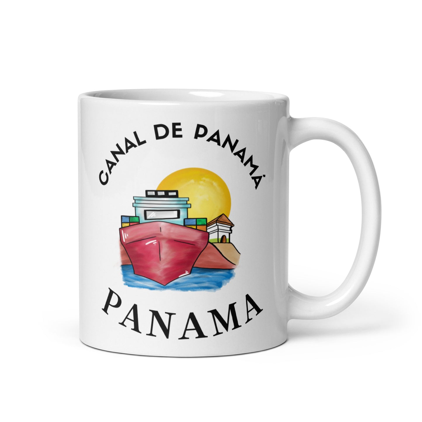 Panama Canal Illustration Coffee Mug
