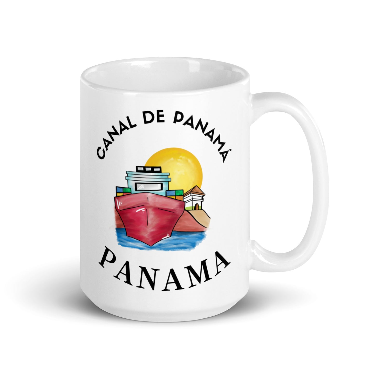 Panama Canal Illustration Coffee Mug