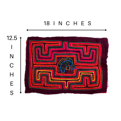 Panama Traditional Mola with Fish in the Center