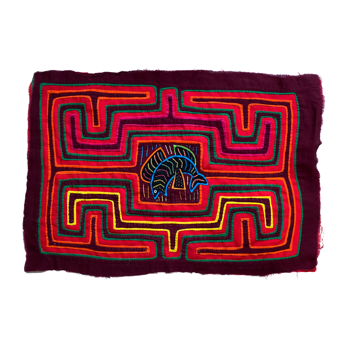 Panama Traditional Mola with Fish in the Center