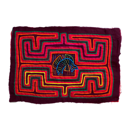Panama Traditional Mola with Fish in the Center