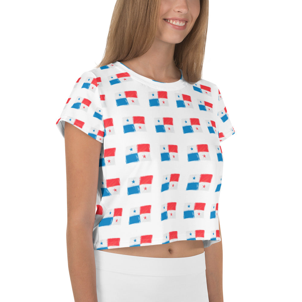 Panama Flag All-Over Print Crop Tee