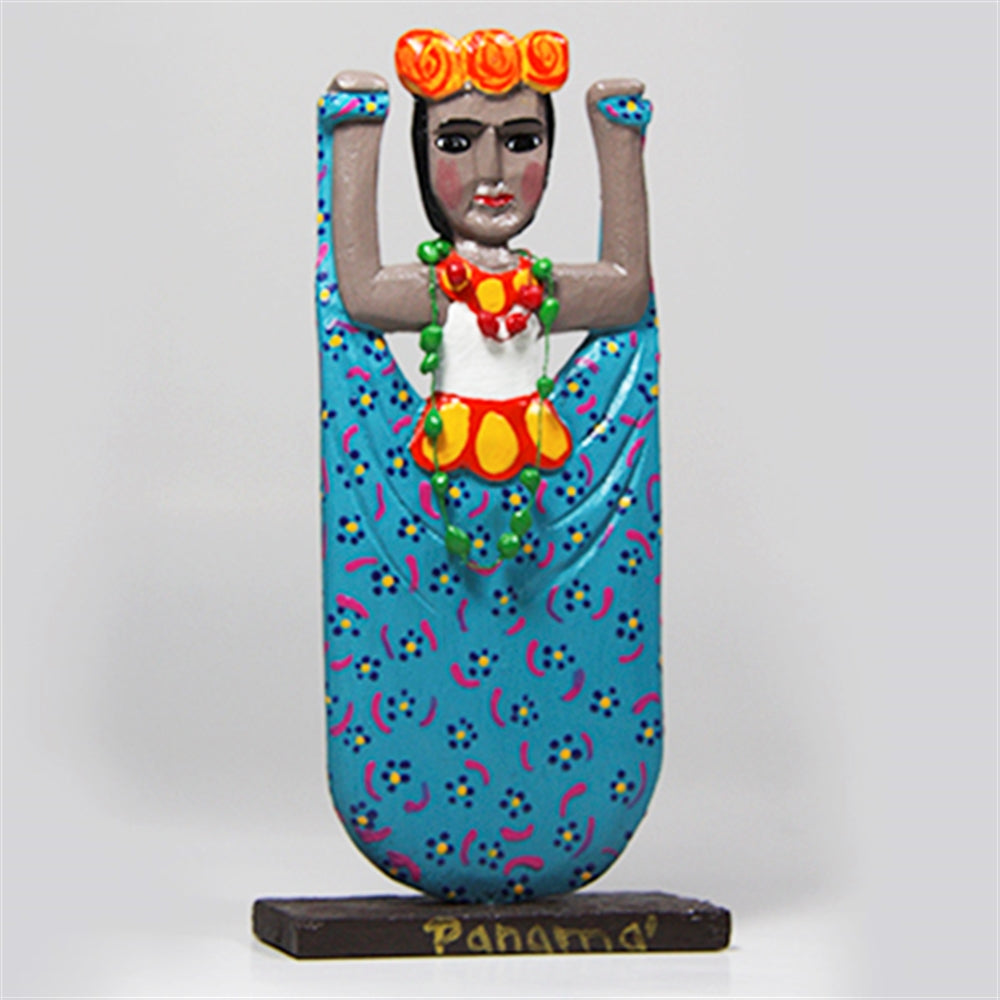Congo Pollera Carved Doll Turquoise