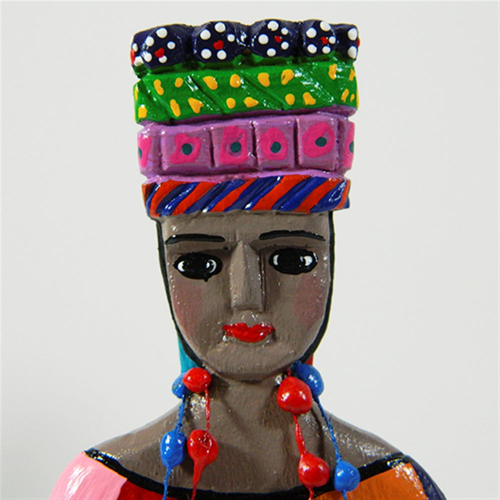 Congo Pollera Carved Doll Closeup Head